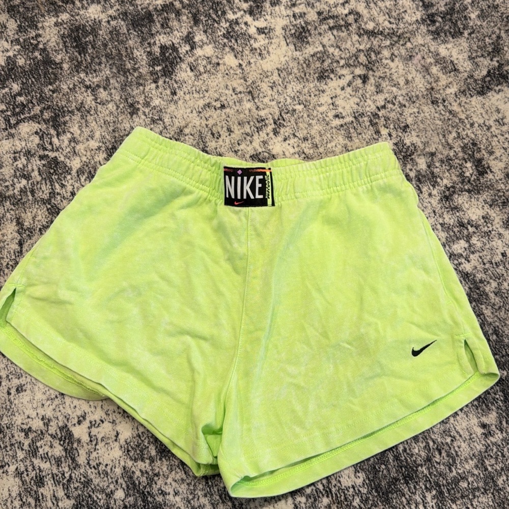 Nike Women's Neon Yellow-Green Athletic Shorts